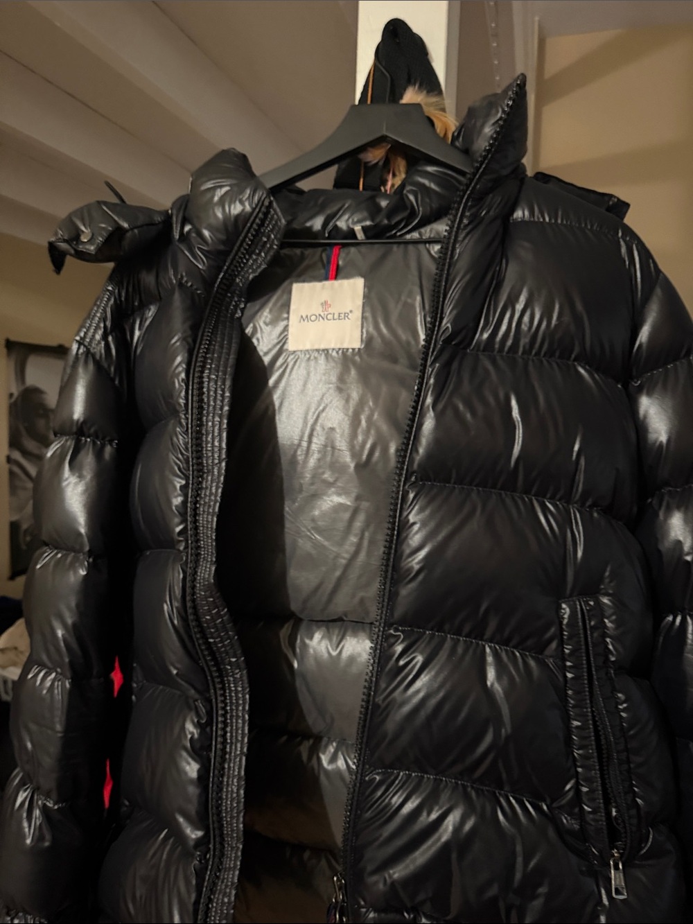 Moncler Shiny Black Quilted Down Puffer Jacket